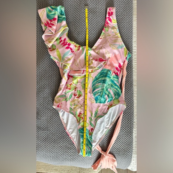 Pink Tropical Palm Bathing Suit - Picture 2 of 7